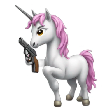 unicorn with a gun sticker