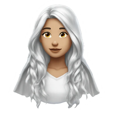 big wings, hood, silver, icy ,snowflake, Beautiful, fairy, long hair sticker