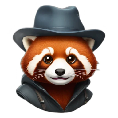 A red panda in a hat sticker