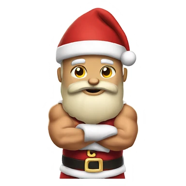 Muscular santa sticker