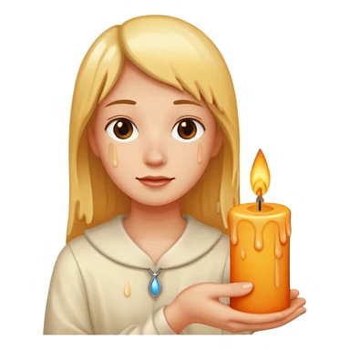 Candle on the hand of person sticker