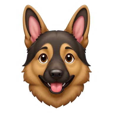 cartoon style dark German Shepherd dog with its tongue hanging out long sticker