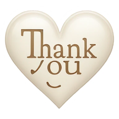 Thank you in a heart sticker