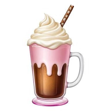 ultra realistic root beer float in pink mug sticker