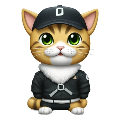 cat dressed as ichiro suzuki sticker