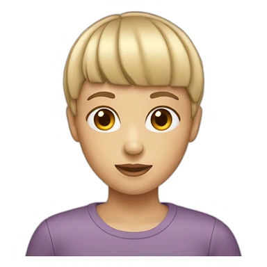 blonde female with a bowl cut astonnished sticker