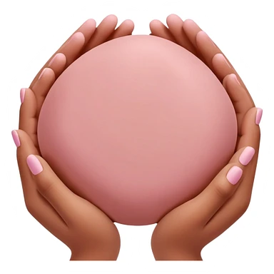 multiple hands working together to form a simple pink clay blob shape, collaborative pottery beginners sticker