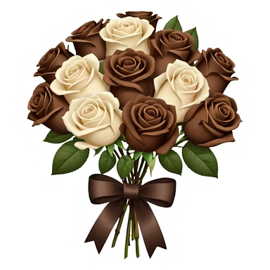 Wedding Bouquet in color cream and dark brown sticker