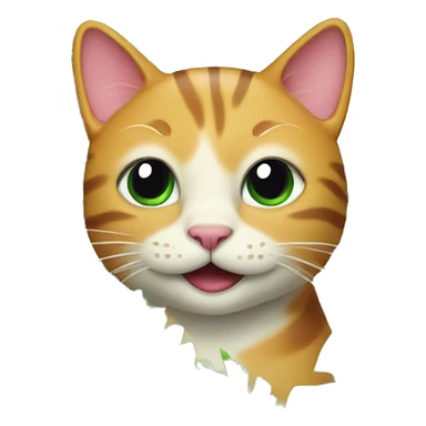 happy cat surrounded by tropical plants sticker