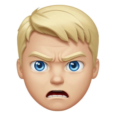 blonde blue eyed angry boy sticker