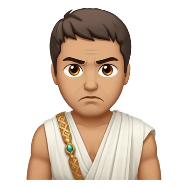 evil man with greek dress toga sticker