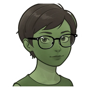 Fat pale guy with glasses and short dark brown hair sticker