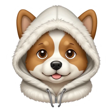 Dog wearing a hood sticker