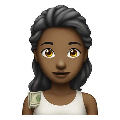 Girl with money sticker