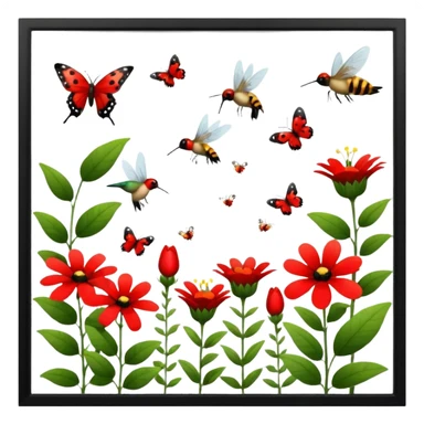 🎨Donde danzan las mariposas y los colibrís y entre las 💐flores y la 🏞️naturaleza las 🐝abejas bebiendo el néctar de las flores polinizando the 🐞ladybug rojo divino entre los jardines de pintorescos y majestuosos colores sticker