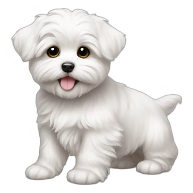 Shin zhu maltese puppy happy sticker