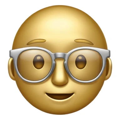 metallic emoji with glasses sticker
