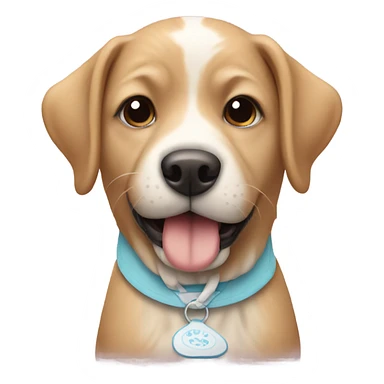 Dog with baby bib on  sticker
