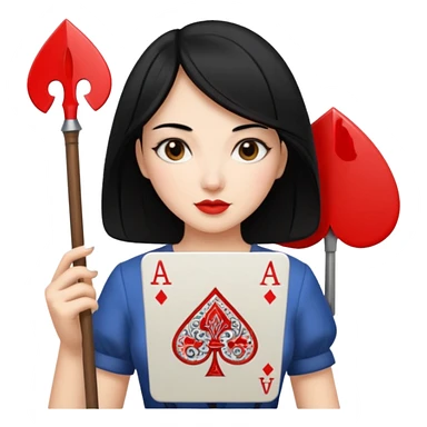 spade queen card sticker
