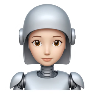 friendly female robot with subtle feminine details sticker