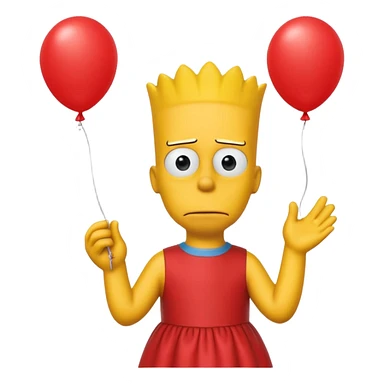bart Simpson complete yellow with yellow  dress sticker