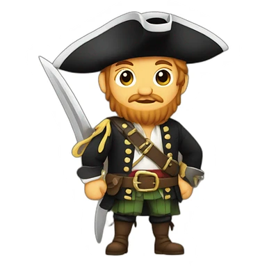 pirate wearing kilt sticker