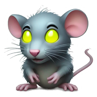 dirty rat with glowing neon sticker
