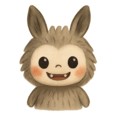 Labubu toy as an emoji, soft and whimsical, ghibli style sticker