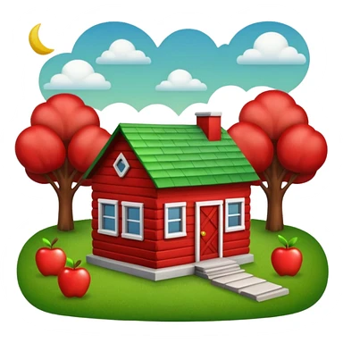 small house sitting on top of the state of Texas, apple emoji style, no text sticker