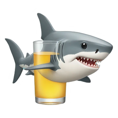 shark drinking apple juice sticker