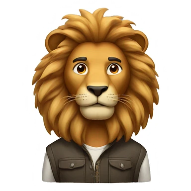 man as a lion sticker