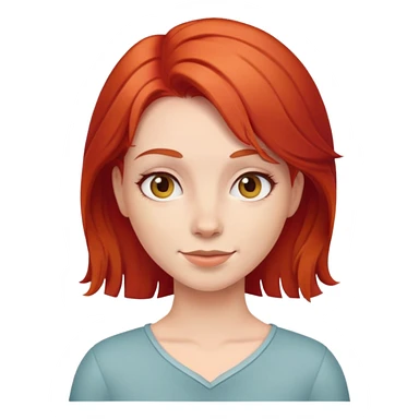 Friendly female character with red hair sticker