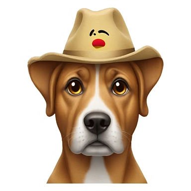 Dog hat on a man sticker