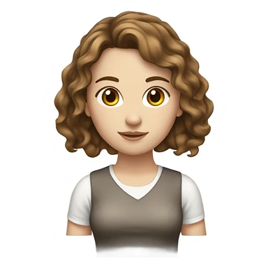 white girl with wavy brown hair with legs sticker