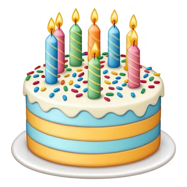 1 layer birthday cake sticker