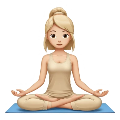 girl does yoga in beige pajamas sticker