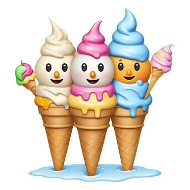 snowmen with ice cream sticker
