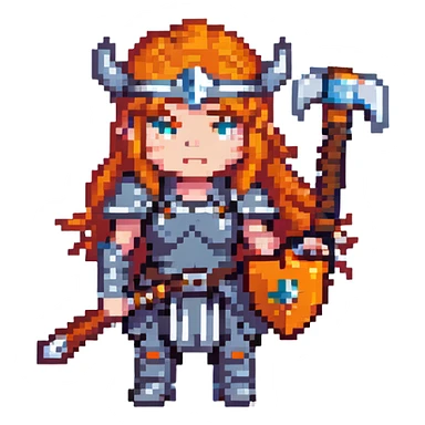 valkyrie warrior from Clash Royale with orange hair and battle axe sticker