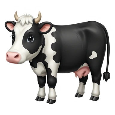 white and black cow tail sticker