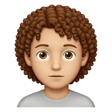 Light skinned boy with brown eyes and brown curly hair sticker