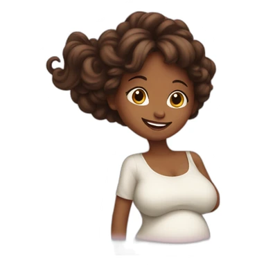 beautiful happy pregnant girl in profile sticker