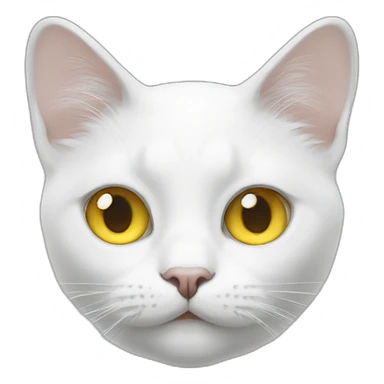 White cat with one eye yellow one eye blue sticker