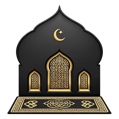 Muslim prayer mat black sticker