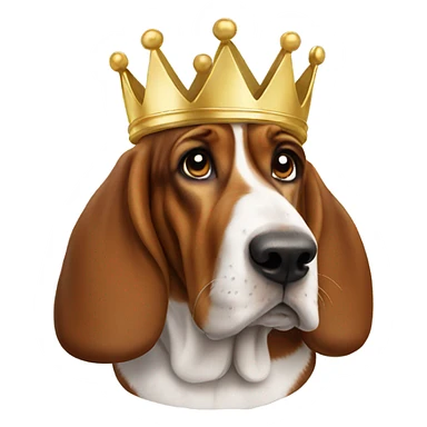 Basset hound wearing crown  sticker