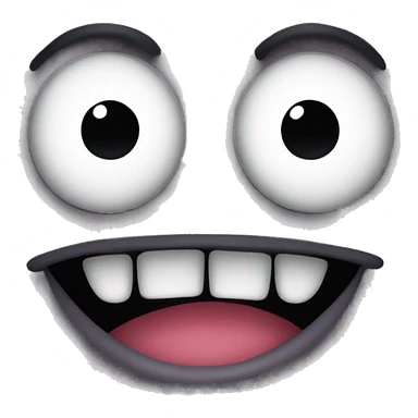 Creepy smile emoji with creepy eyes  sticker