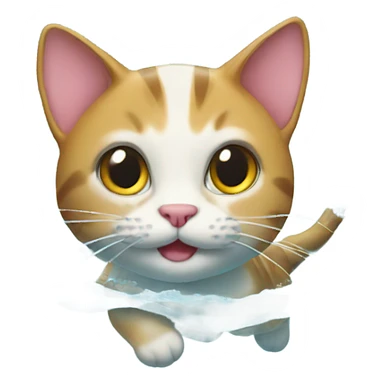 Cat swimming  sticker