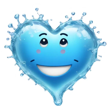 A happy heart made out of water sticker
