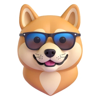 shiba inu wearing sunglasses, full body sticker