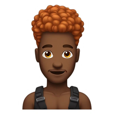 Man ginger black power hair, with eyebrow piercing sticker