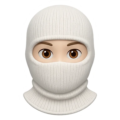 white balaclava emoji style without mouth sticker